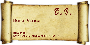 Bene Vince névjegykártya